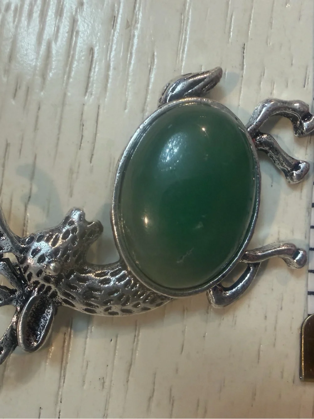 RARE Vintage Silver Tone Jelly Belly Deer Brooch